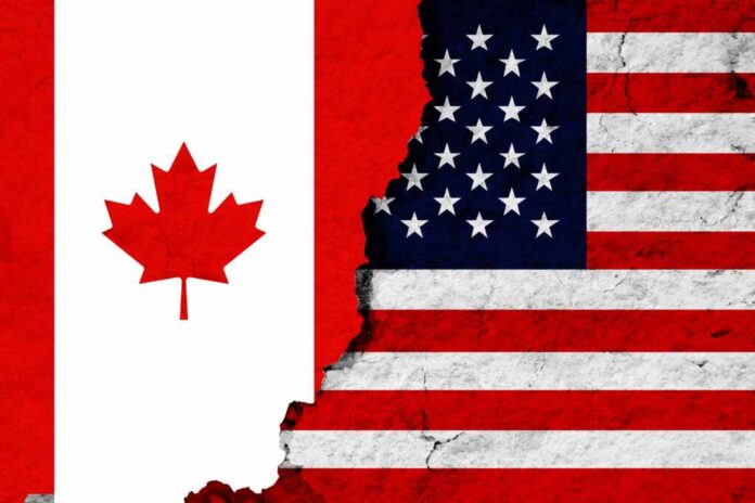 Canada,Vs,Usa.,Trade,Relationship,And,American,Tariffs,Conflict,As