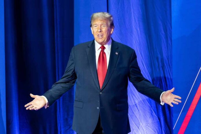 Former,President,Donald,J.,Trump,Arrives,On,Stage,During,Cpac