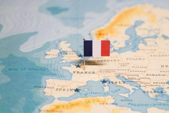 The,Flag,Of,France,On,The,World,Map.