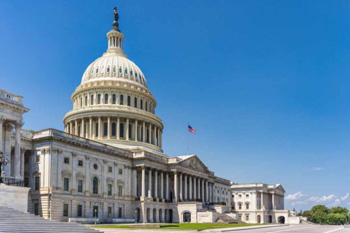 The,United,States,Capitol,Building,With,American,Flag,,Washington,Dc,