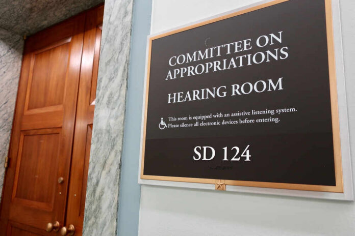 Sign for the Committee on Appropriations Hearing Room SD 124