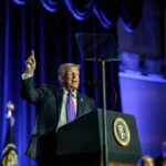 Trump’s Five Non-Negotiables Rock GOP A speaker at a podium gesturing during a political event