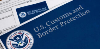 U.S. Customs and Border Protection documents on a table