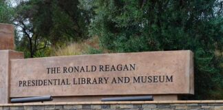 Stone sign for a presidential library and museum