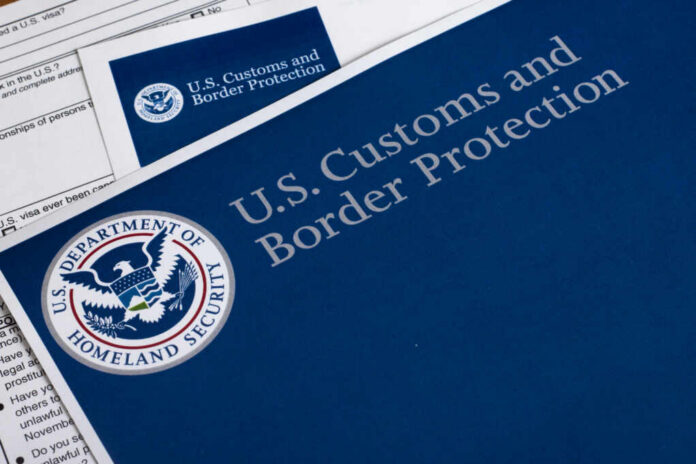 U.S. Customs and Border Protection documents on a table