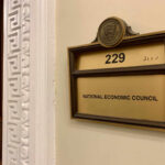 Door plaque for room 229 at the National Economic Council