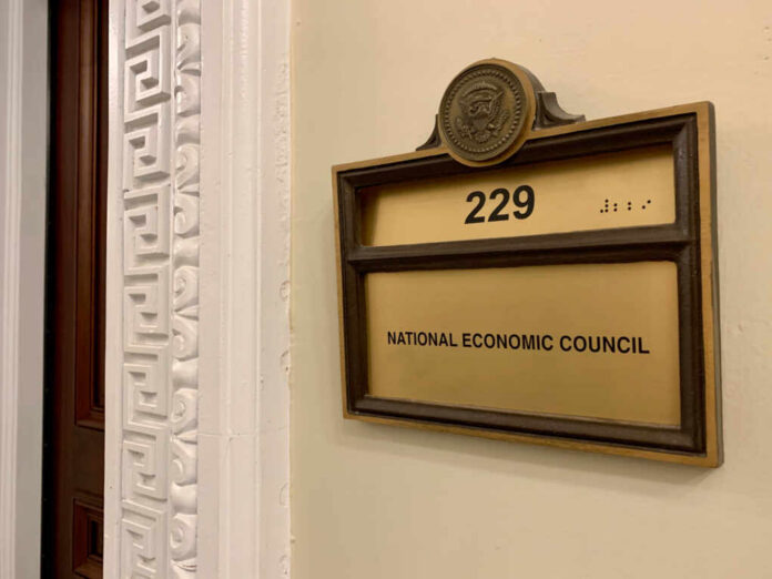 Washington,-,November,26,,2019:,National,Economic,Council,-,Sign Door plaque for room 229 at the National Economic Council