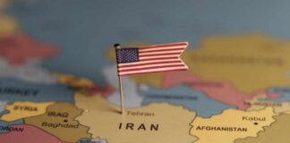White House Claims Iran Breakthrough A map highlighting Iran with a small American flag pin