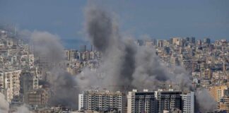 Shadow Deal Mutes Lebanon — Who’s Lying? Smoke rising from buildings in a densely populated urban area