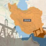 Legal Time Bomb Over Iran Waivers Map of Iran highlighting oil production areas with oil rigs in the foreground