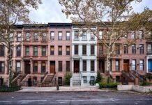 City Blunder Panics NYC Homeowners Row of historic brownstone townhouses with stoops and trees