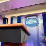 White House Press Secretary’s Exit Raises New Questions Podium in White House press briefing room
