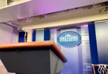 White House Press Secretary’s Exit Raises New Questions Podium in White House press briefing room