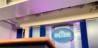 White House Press Secretary’s Exit Raises New Questions Podium in White House press briefing room