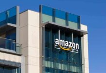 Amazon’s Air Drop Blitz Begins amazon logo on modern glass office building