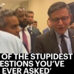 House Speaker rebuffs question on Iran war