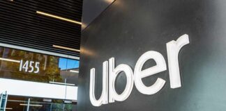 uber logo on office wall