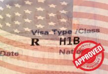 New Visa Curbs Deepen U.S.-South Africa Rift H1B visa document with U.S. flag overlay and red Approved stamp