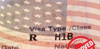 New Visa Curbs Deepen U.S.-South Africa Rift H1B visa document with U.S. flag overlay and red Approved stamp
