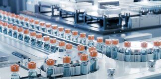 Taxpayer Cash Infects Baboons Pharmaceutical vials on an automated production line