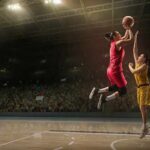 Culture War Explodes Over Girls’ Sports Two women playing basketball; Michelle Jenneke is not visible