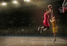 Culture War Explodes Over Girls’ Sports Two women playing basketball; Michelle Jenneke is not visible