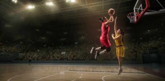 Culture War Explodes Over Girls’ Sports Two women playing basketball; Michelle Jenneke is not visible