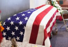 Military Demo Goes Horribly Wrong American flag-draped casket at a funeral service