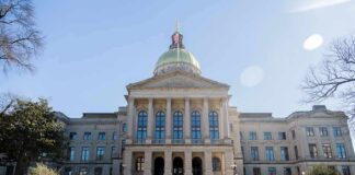 Backroom Shuffle Brewing In Tennessee State capitol building with gold dome and columns
